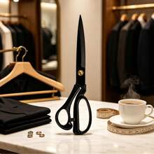 10 Inch Heavy Duty Tailor Scissors - Steel Blades, Suitable For Fabric, Leather And Crafting - Ergonomic Handle, Suitable For Sewing, Trimming And Office Use - Christmas And Halloween Gift - Black - View 2