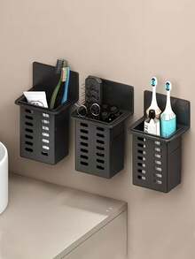 Toothbrush Holder, Kitchen Storage Rack, Wall-Mounted Bathroom Toothbrush Storage Rack, Bathroom Shelf, Multi-Function Bathroom Toothpaste And Toothbrush Holder, Bathroom Accessories, No-Drill Wall-Mounted Bathroom Storage Rack - Heavy Duty Toothbrush And Toothpaste Holder - Multicolor - View 6