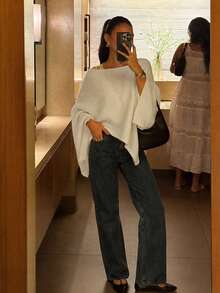 Women's New Autumn Knit Top Cover Up Elegant Vacation - White - View 1
