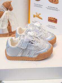 Girls' Vintage Casual Training Shoes With Polka Dot Rabbit Decor, Lace ...