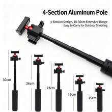 便攜式磁吸 360°可旋轉相機支架三腳架自拍棒，適用 OSMO Action6/5Pro/4/3 Nano，戶外運動桌面 Vlog 拍攝延長桿 - 查看 9