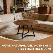 110*110*75cm MDF Top Table With Metal Leg Dining Table - 棕色 - 查看 5