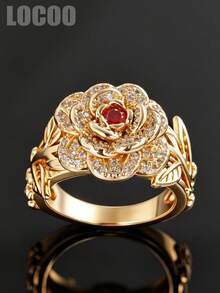 1pc Romantic Cubic Zirconia Ring For Women, Wedding Engagement Party Jewelry, Valentine's Day Gift - 2# - View 7