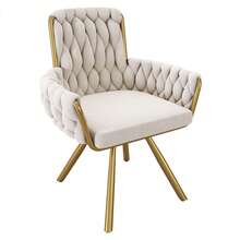 Beige Velvet Dining Chair Set Of 2 - 米色 - 查看 7