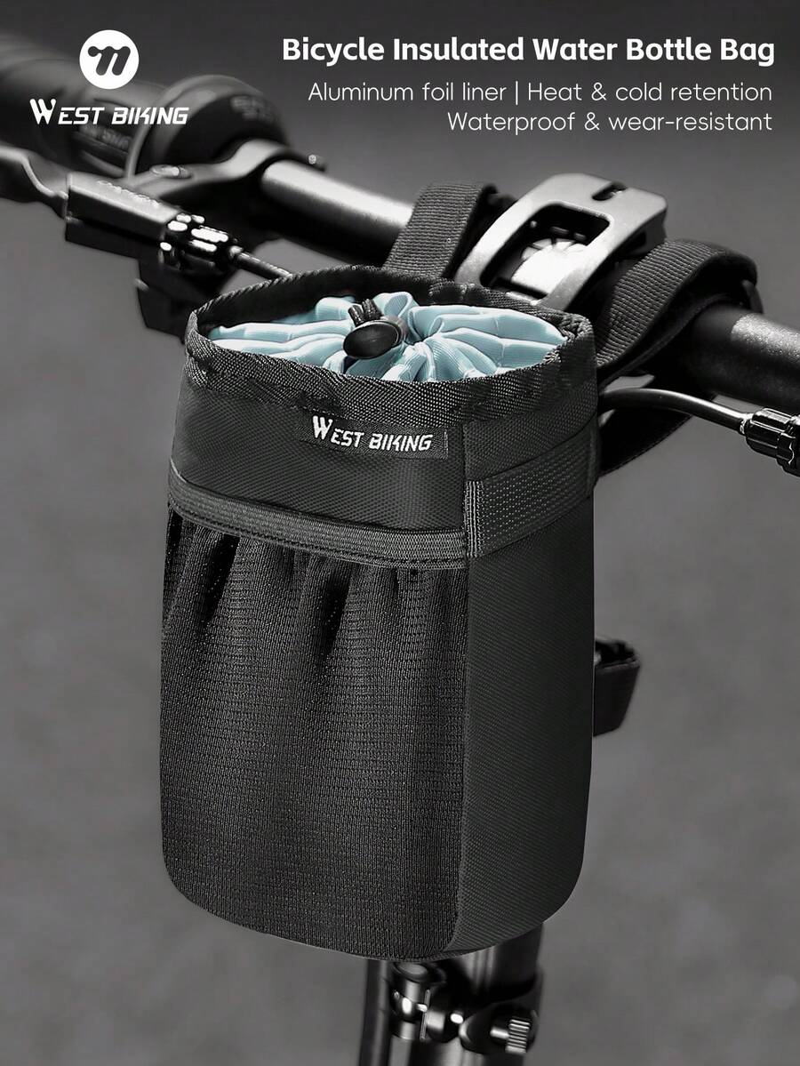 WEST BIKING Insulated Bicycle Water Bottle Bag 3 Point Secure Mounting Multi Functional Cycling Gear Storage Bag - Multicolor - View 1