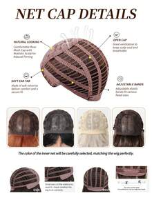 Topshe 12 Inch Short Layered Bob Synthetic Wig With Air Bangs, Suitable For Women's Daily Wear, Straight Natural Hairstyle, Dark Chestnut Brown/Yellow Brown, Heat Resistant And Styleable, Beginner-Friendly Wig - Multicolor - View 10