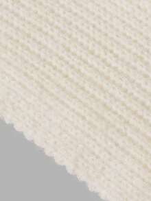 Autumn Ladies Elegant Off White Knit Pullover One Shoulder Style Gold Shoulder Buttons Long Sleeve Rib Texture Loose Outfit - White - View 5