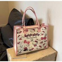 Tas Tangan Sanrio Hello Kitty, Kapasitas Besar, Desain Resleting, Ringan & Modis, Cocok Untuk Wanita - MultiWarna - View 5