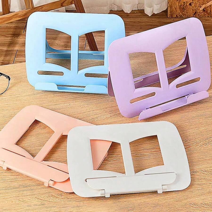 1pc No-Assembly Foldable Multi-Function Reading Stand, Desktop Bookshelf, Reading Essential, Suitable For Books, Phones, Tablets And Laptops, Suitable For Students, Office, Business Trips And Travel - Multicolor - View 1