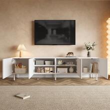 TV Stand White - Lowboard With Drawers - Storage Space For Television - 白色 - 查看 3
