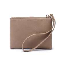 PRETTYZYS Women's Short Fashionable Personalized Snap Closure Bifold Zipper Multifunctional Card Holder With ID Window, Handheld Coin Purse, Daily Travel, Valentine's Day Gift, Christmas Gift - Camel - View 6