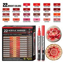 Set 22 Warna 17 Nuansa, Spidol Akrilik Ujung Ultra Halus 0,7mm dengan Jendela Tinta Transparan, Berbasis Air, Tahan Air, Cepat Kering, Daya Tutup Tinggi, Cocok untuk Batu, Kanvas, Keramik, Kayu, Kaca, dan Banyak Lagi, Set Seni Lukis DIY Multi-Permukaan - Spidol ujung halus 0,7 mm dengan 22 warna - View 26