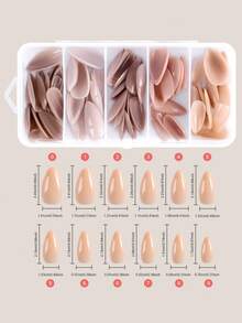 HOTWAY 120 Piece Box Set Full Sticker Fake Nail Tips - Mid Almond And Long Coffin Trapezoid Wearing False Nails, Nude Matte And Glossy Nail Patches, Made Of Acrylic Material, Available In 12 Sizes, Perfect For Nail Art And DIY Home Nail Products - Multicolor - View 4