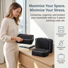 Set Of 4PCS Travel Compression Storage Bags Organizer Organiser In Suitcases Packing Cubes Luggage - Multicolor - View 1
