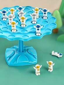 Youleli 2 Sets 100pcs Astronaut Building Blocks Balance Board Dice Game Toys, Children's Interactive Focus Training Desktop Game Blocks, Ideal Party Gift - Blue and Yellow - View 6