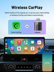 XUDA 2026 New 2-In-1 Wireless Car Smart Box, CarPlay & Android Auto Mini Adapter, Carplay Converter, Fast Auto Connection, No Delay, Compact & Elegant Smart Box, Wired To Wireless, Fashionable & Portable, With USB/USB-C Ports - A - View 3