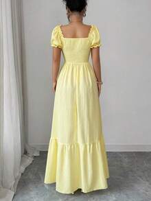 Women Short Dresses - Yellow - View 4