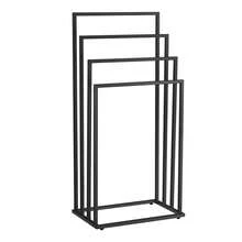 Freestanding Towel Rack Holder Stand 4 Tier Steel Rail Bar Bath Drying Organizer Clothes Hanger Ladder Blanket Shelf Furniture Storage Decor For Home Bathroom Accessories Metal Frame Black - Black - View 5
