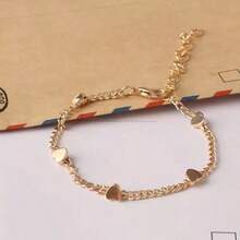 1pc Cute Elegant Versatile Five-Pointed Star Bracelet, Fashionable Women's Bracelet, Korean Style Fresh Girls Star Jewelry - Yellow Gold - View 5