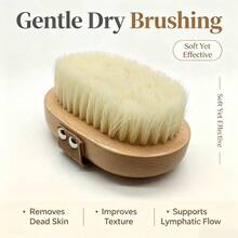 Soft Bristle Body Scrub Brush, Dry Brushing Bath Brush, Exfoliating Skin Brush For Body Scrubbing And Fat Removal - Apricot - View 2