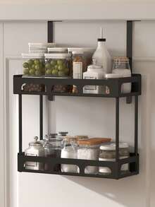 Estantería colgante para puerta, estante de puerta de varias capas, almacenamiento colgante, ahorro de espacio, adecuado para despensa de cocina y almacenamiento de especias, diseño de fácil instalación, sin perforación, estantería multifunción de cocina - Gancho para colgar detrás de la puerta - Ver 4