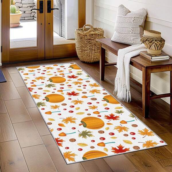 70*26inch Thanksgiving Runner Rug - Hallway Runner Rug Fall Autumn Harvest Pattern, Non Slip, Washable, Thanksgiving Home Decor Carpet For Kitchen, Entryway, Bedroom, Laundry Room