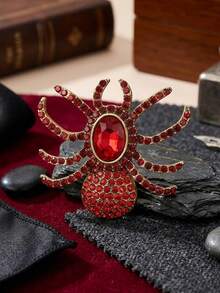 Halloween Rhinestone Spider Brooches For Women Unisex Creativity Animal Pins Party Jewelry Unique Fashion Accessories Friends Gatherings Holiday Gifts - Spider - View 19