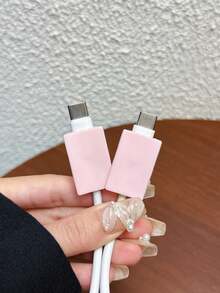3件組粉色TPU數據線充電器保護套，適用於英國標準20W Apple快充充電器，防斷裂充電器保護套 - 粉色 - 查看 3