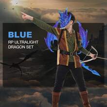 Set Kostum Naga RP yang Ditingkatkan - Dekorasi Pesta Halloween Sayap Naga - Ekor - Topeng - Cosplay - Set Kostum Pesta - Permainan Interaktif - Hadiah - MultiWarna - View 4