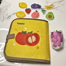 Baby Vegetable & Fruit Early Learning Cognition Books - Baby Toy Gift Touch & Feel Soft Cloth Book Tummy Time Sensory Learning Toy Stroller Toy Christmas Halloween Thanksgiving Gift - Red - View 13