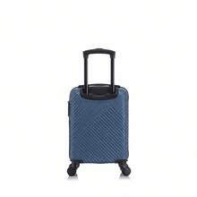 16" ABS Diamond-Textured Carry-On Spinner Luggage, TSA Lock - Navy Blue - View 3