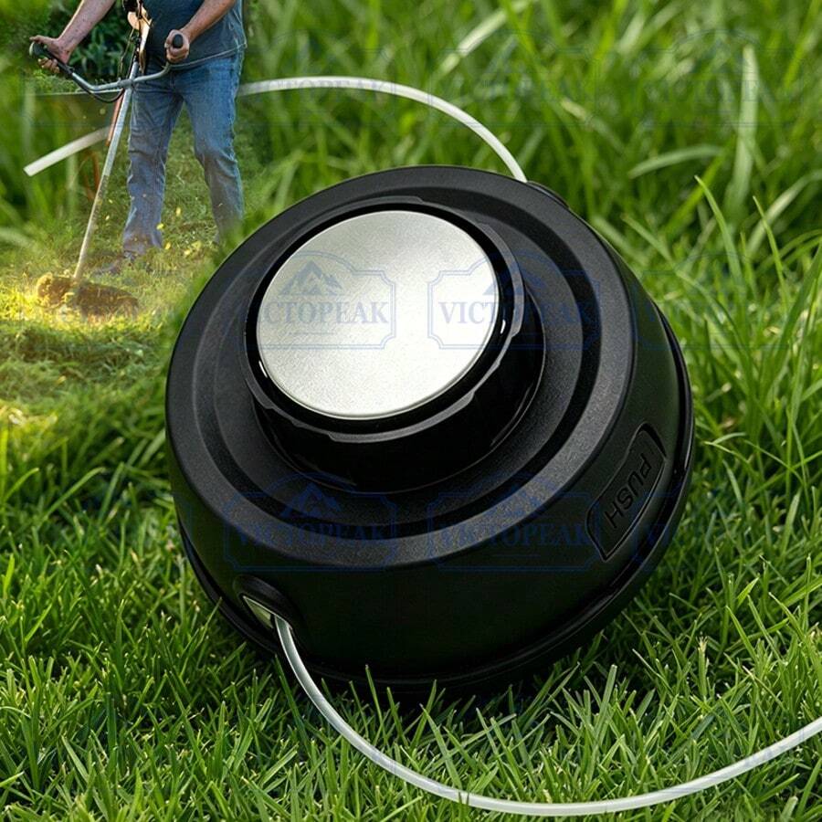 1pc 116mm Diameter M10*1.25mm Threaded Automatic Feed Wear-Resistant Anti-Drop Thickened Engineering Plastic Small Song Style Grass Trimmer Head, Universal For Yard Garden Clearing And All-Season Weeding