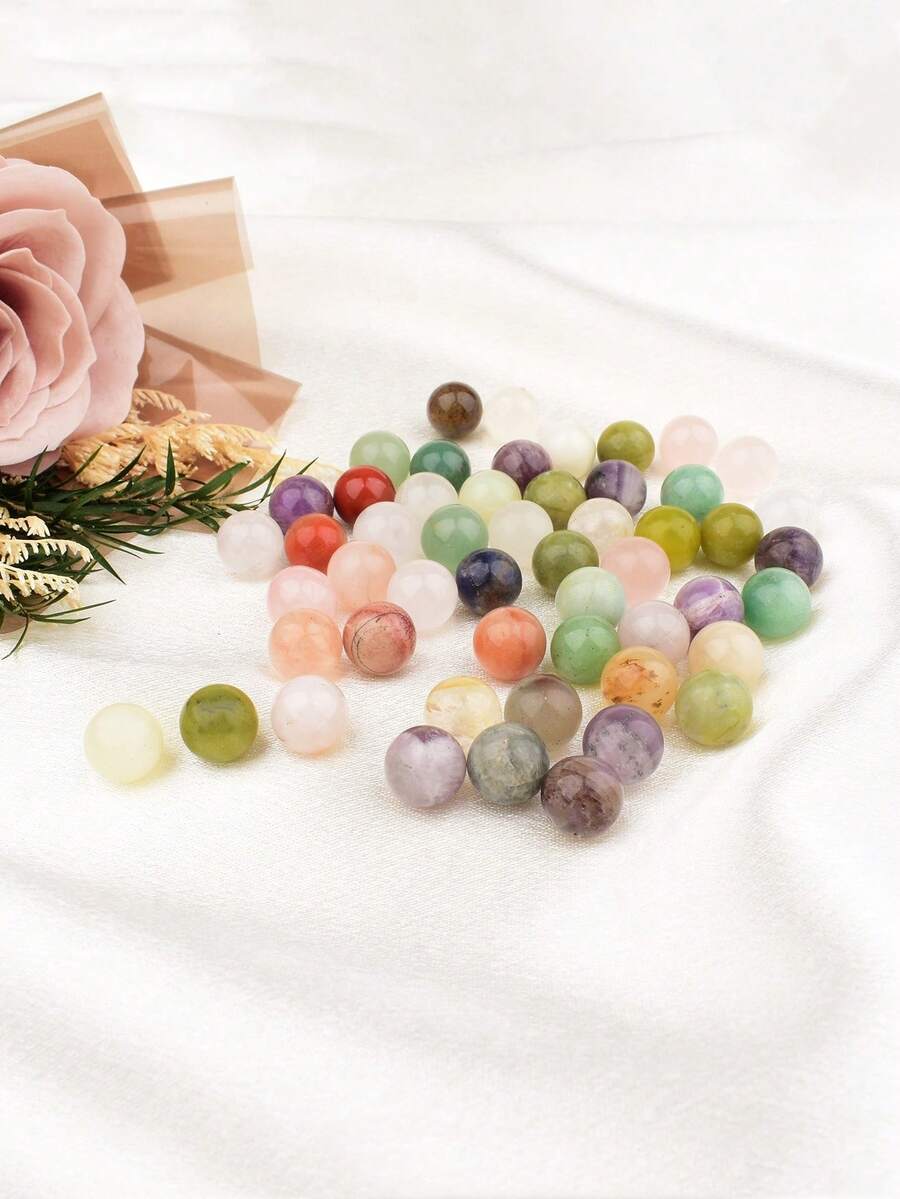 20PCS/30PCS Mixed Natural Crystal 10mm Round Beads Without Holes, Random Color DIY Decor Home Decoration Crystal Collection