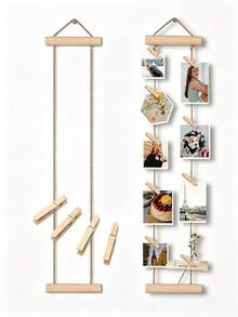 Clip-On Hanging Photo Display Rack, Wall-Mounted Photo Storage Rack, Suitable For Baby Room, Hair Accessories And Photo Hanging Storage Decoration - Multicolor - View 2