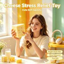 1pc.Simulation Cheese Cube Maltose Squishy Squeeze Fidget Toy.One Size.ESent At Random.Squishy Toy /Stress Ball /Squeeze Toy /Fidget Toy /Slow Rebound /Halloween Gift /Halloween Decoration /Monster Squishy /Anxiety Relief Toy.Needing.Squishy - Multicolor - View 5