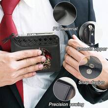 Dragon King PatternMen's PU Wallet | Black,Zipper Closure, Multiple Card Slots,Large Capacity,Stitching Design-Perfect Gift For Father,Husband,Brother - Multicolor - View 7