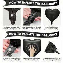 Pink, Black & Cream Heart Foil Balloon Set, Coquette-Style Bow Accent Party Balloons, For Celebrations & Events, 12 Pack - View 4