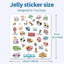 Reusable Jelly Sticker Book With Car, Bus And Other Transportation Themes, Includes 35 Waterproof Transportation Stickers, Early Education Transportation System Cognition For Toddlers - Red and White - View 4