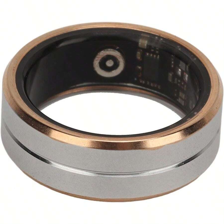 Smart Ring, Ceramic Stainless Steel Sleep Monitoring Health Tracker, Fitness Activity Tracker With Control (Size 8) - Size 8 + Size 8 - View 1
