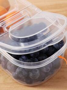 1/2pcs Double Layer Mesh Food Storage Boxes, Minimalist Transparent Storage Containers, Suitable For Kitchen, Summer Beach Party, Food, Camping, Organization, Room Decor, Kitchen Supplies. - White - View 4