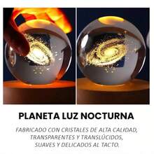 2pcs LED 3D Moon And Saturn Crystal Ball Night Light - 2pcs - View 5