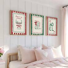 1/3pcs Framed/Unframed Western Cowgirl Bow Boots Cocktail Christmas Holiday Canvas Poster Y2K Bar Cart Christmas Preppy Wall Art Decor Painting Playful Christmas Girl Style Room Decor Suitable For Dorm, Living Room, Modern Home Decor - A - View 5