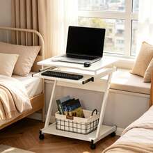 Mobile Computer Schreibtisch,Bürotisch,Eleganter Computer Schreibtisch(Nur Mit Bürotisch) - 白色 - 查看 2