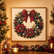DIY Christmas Pearl Diamond Painting Art Kit With Frame, Christmas Pearl Beads Handmade Artwork, Suitable For Adults And Beginners, Gemstone Diamond Dot Painting, Home Wall Decor - A - View 15