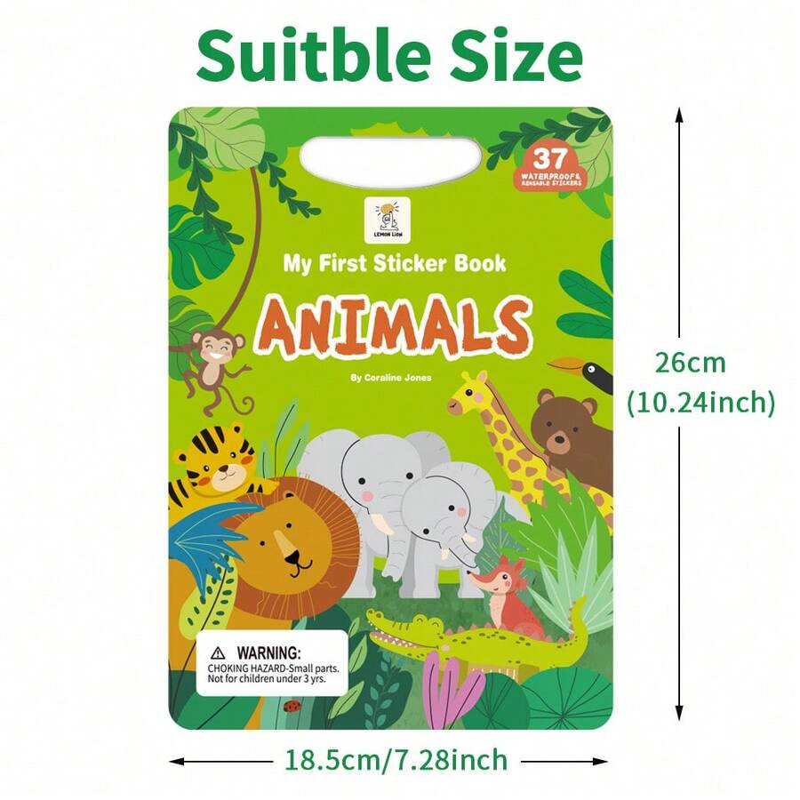 Forest Wildlife Jelly Sticker Book, Immersive Scene Recreation, Baby Nature Science Enlightenment Game, Develop Logical Thinking - Green - View 1