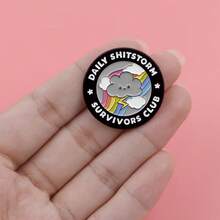 Storm Survivor Enamel Brooch Pine Tree Lapel Pin Badge Backpack Clothing Accessory Jewelry Gift - NR8823 - View 5