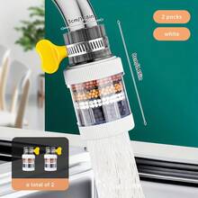 Faucet Filter, Universal Anti-Splash Water Purifier, Suitable For Kitchen Sink Faucet, Home Faucet Aerator, Detachable And Washable, Filters Impurities In Water, Suitable For Europe And America, Comes With Adapter, Summer New Product - White - View 11