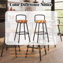Set Of 6 Dining Chair, Brown PU Leather - 棕色 - 查看 4