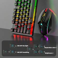 RAIKU R905 Wireless Rechargeable Keyboard And Mouse Set, Gaming Backlit Keyboard And Mouse Set, 87-Key Backlit Wireless Keyboard, 6-Button Mouse, Business Office Keyboard And Mouse Set - View 8