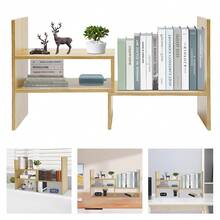 GDAE10 Desktop Bücherregal, Schreibtisch-Regal-Organizer aus Holz 60X17X35CM, Flexible Anpassung Regal, für Büro Arbeitszimmer Schlafzimmer a nice gift for friend - Standard - Übersicht 7